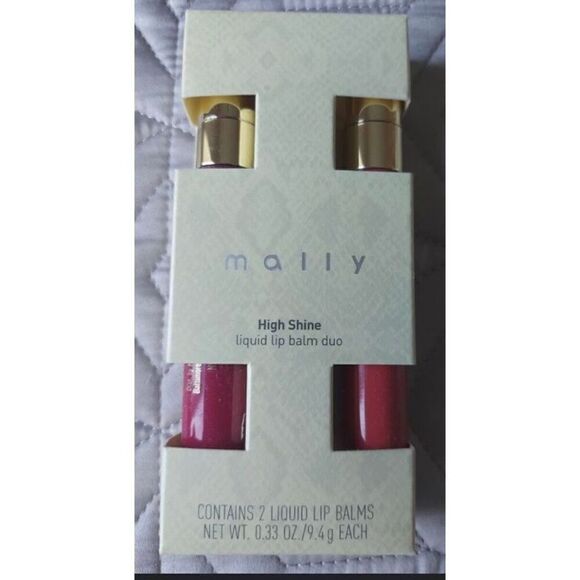 MALLY - NWT High Shine Liquid Lip Balm Duo in Peach & Hot Pink/2 Full-Size Tubes - Picture 7 of 16